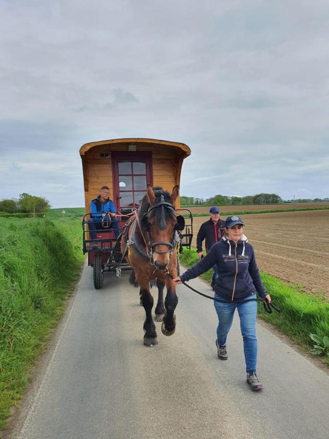 Veritable Roulotte Hippomobile "La Bailleul" Mentheville Dış mekan fotoğraf